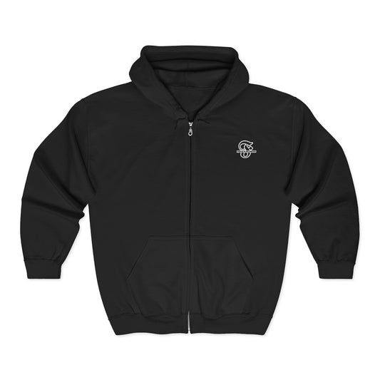 Christ Is King Zip Up Hoodie by Fidelis Ultra Mortem | Gildan 18600 Black Christian Hoodie