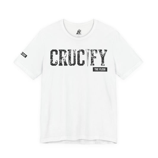 Crucify Tee — Distressed 'CRUCIFY' Graphic Short Sleeve Shirt