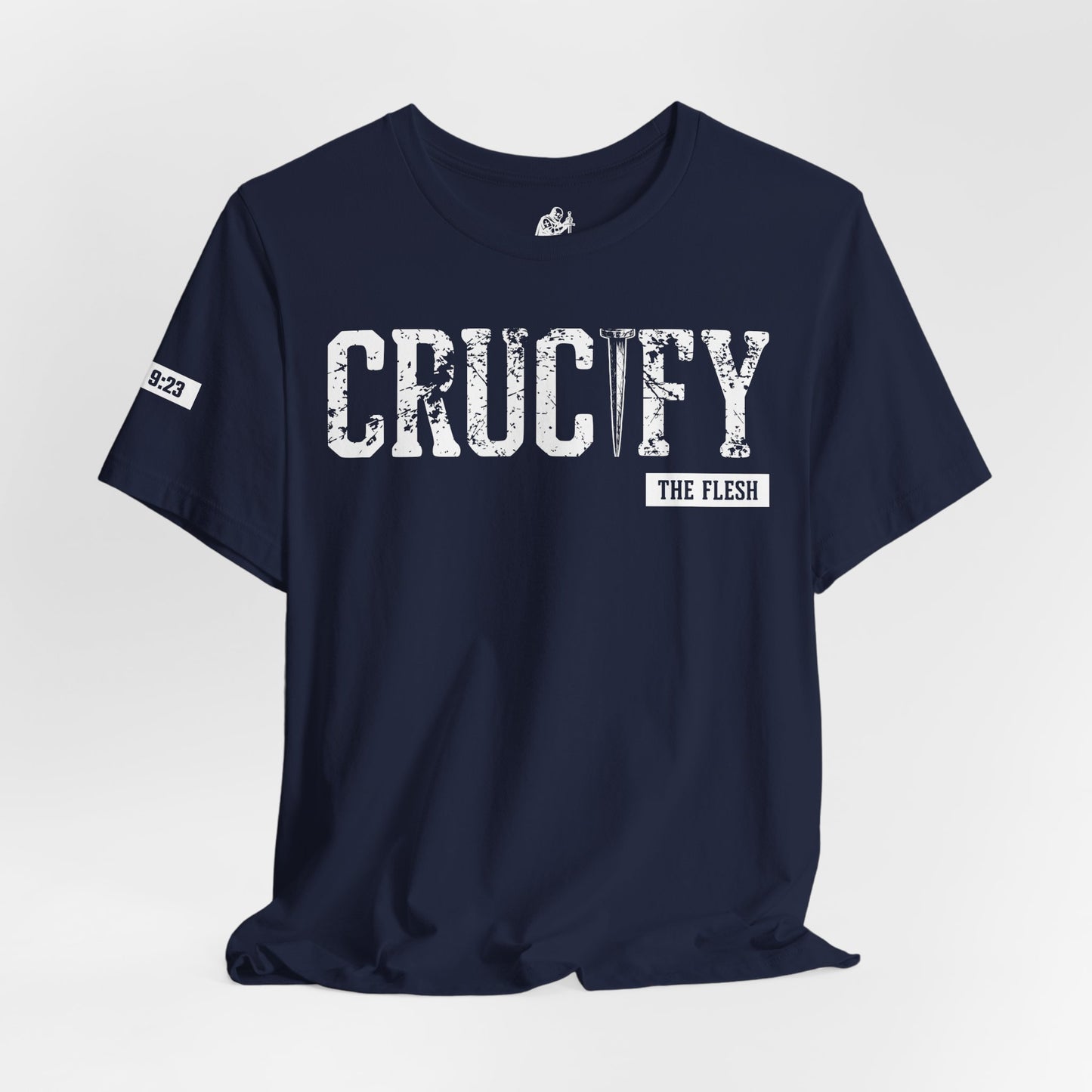 Crucify Tee — Distressed 'CRUCIFY' Graphic Short Sleeve Shirt