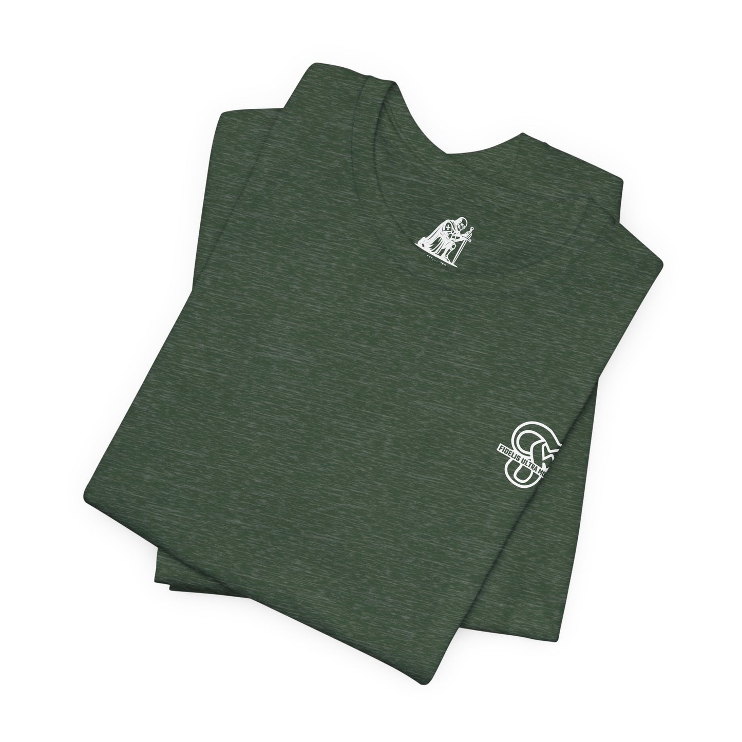 Let Go Trust God Shirt | 1 Peter 5:7 Christian Warrior Tee | Faith Over Burdens Skull Knight Shirt | FUM