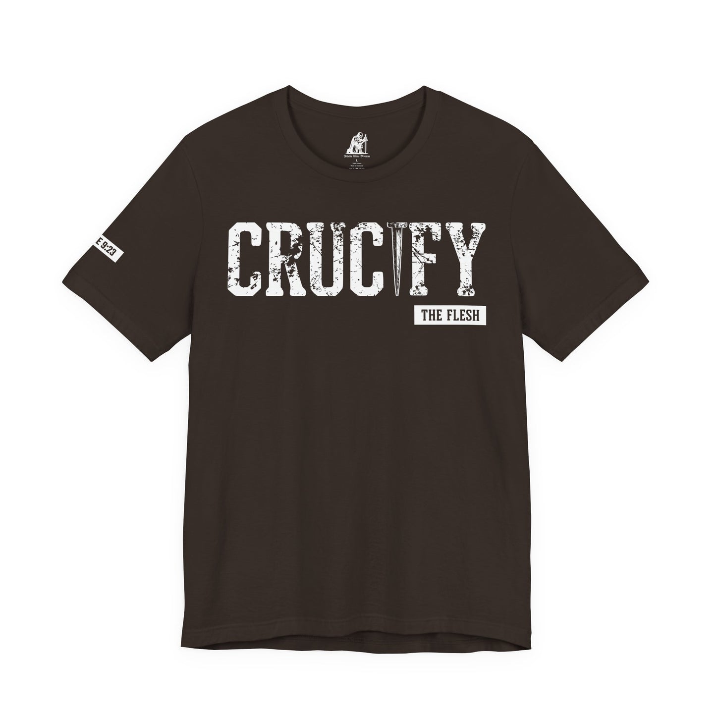 Crucify Tee — Distressed 'CRUCIFY' Graphic Short Sleeve Shirt