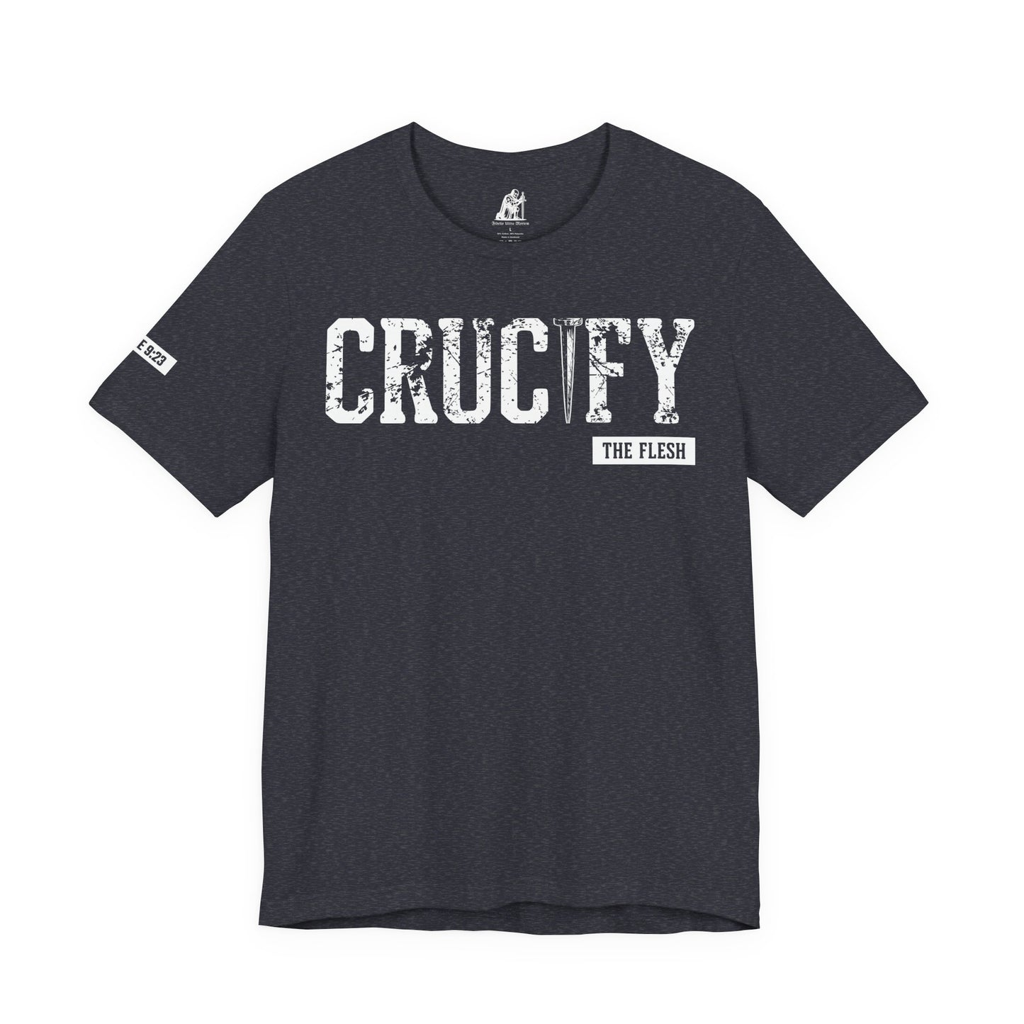 Crucify Tee — Distressed 'CRUCIFY' Graphic Short Sleeve Shirt