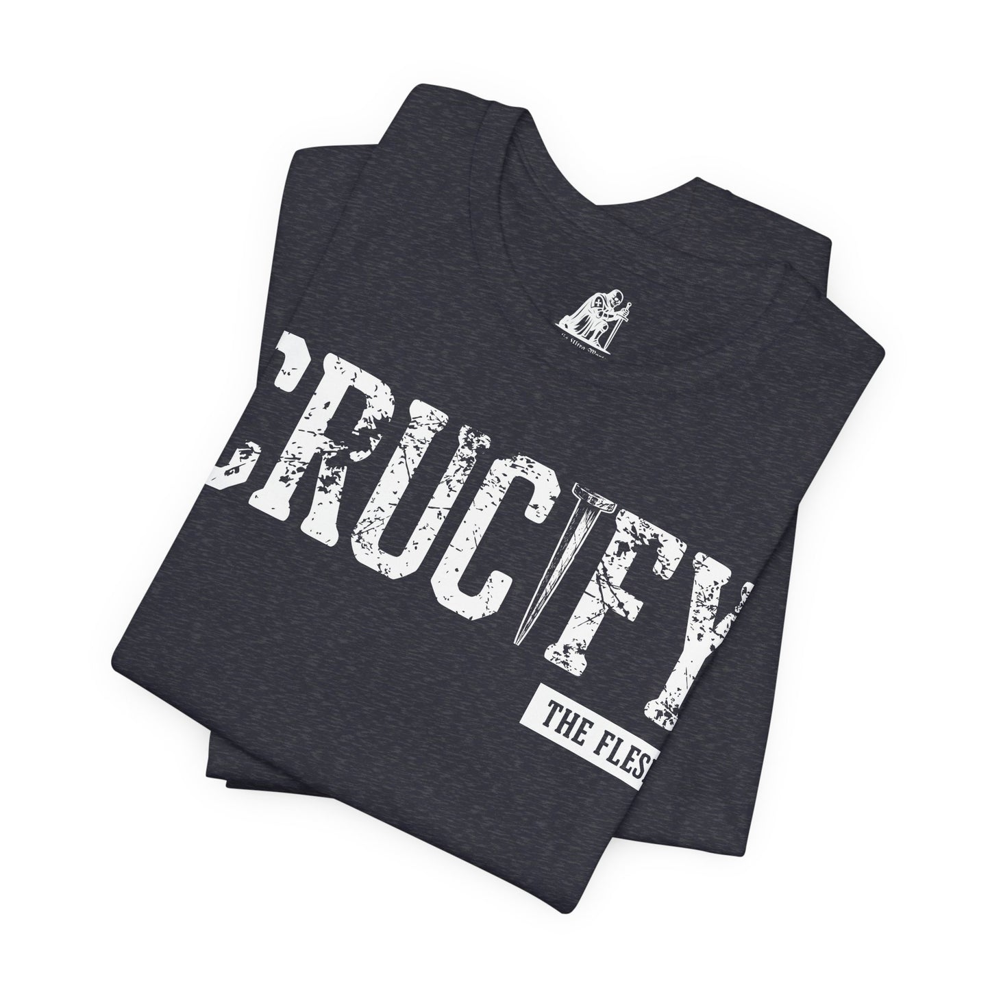 Crucify Tee — Distressed 'CRUCIFY' Graphic Short Sleeve Shirt