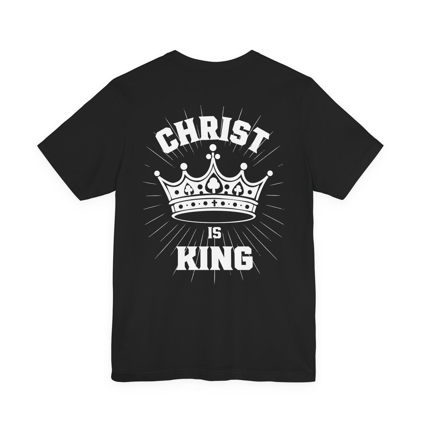Christ Is King Shirt - Fidelis Ultra Mortem | Bella+Canvas 3001 Black Christian T-Shirt