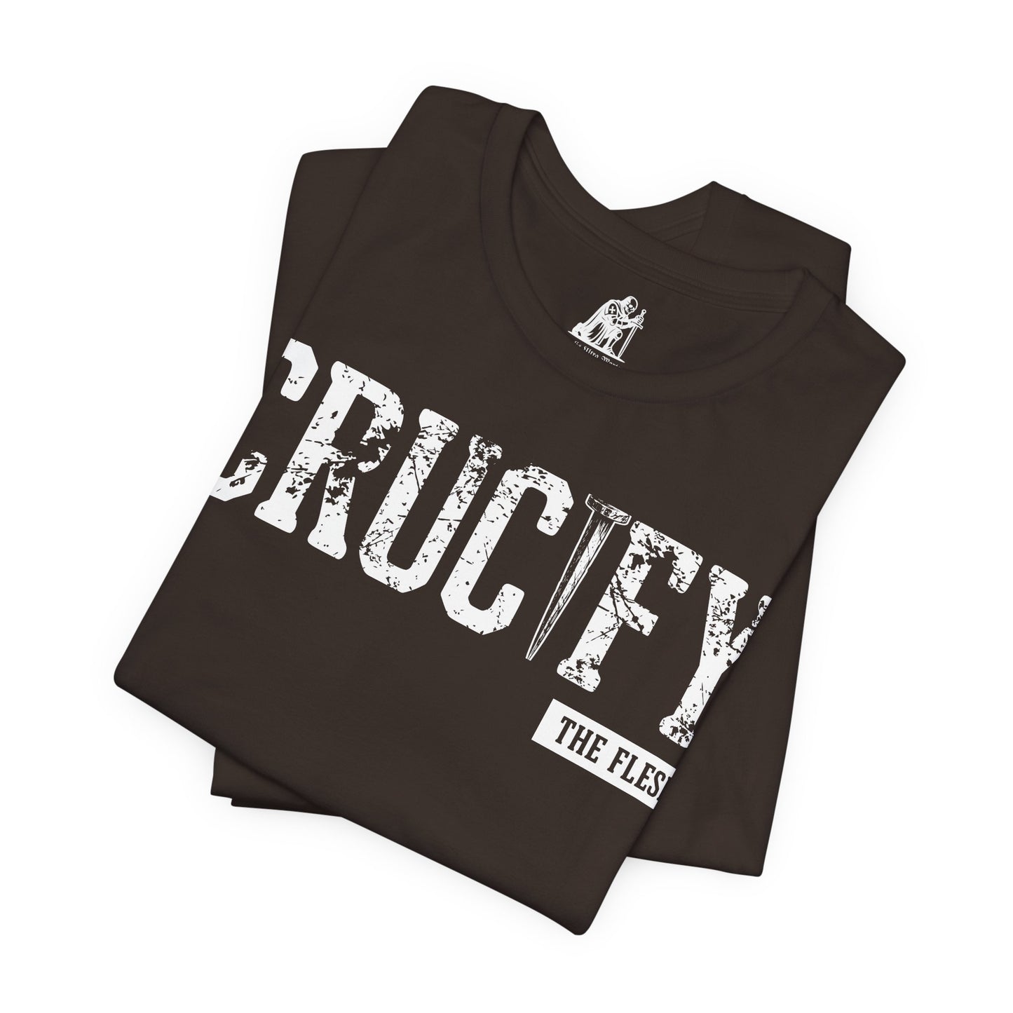 Crucify Tee — Distressed 'CRUCIFY' Graphic Short Sleeve Shirt