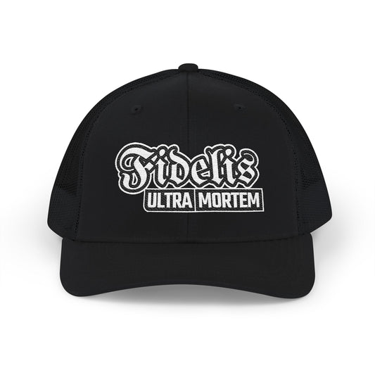 Fidelis Ultra Mortem | Black Richardson 112 Embroidered Trucker Snapback Cap