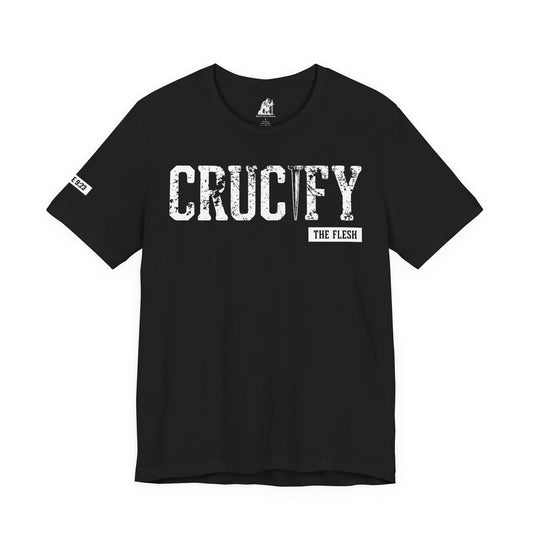 Crucify Tee — Distressed 'CRUCIFY' Graphic Short Sleeve Shirt
