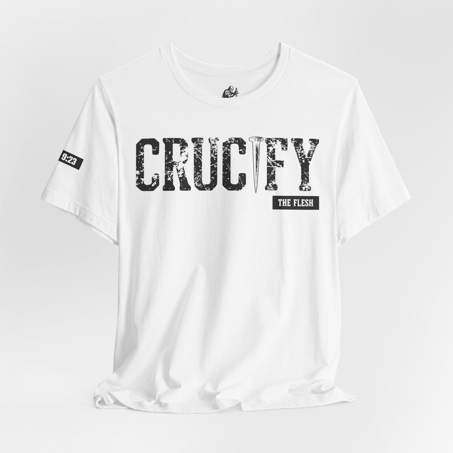 Crucify Tee — Distressed 'CRUCIFY' Graphic Short Sleeve Shirt