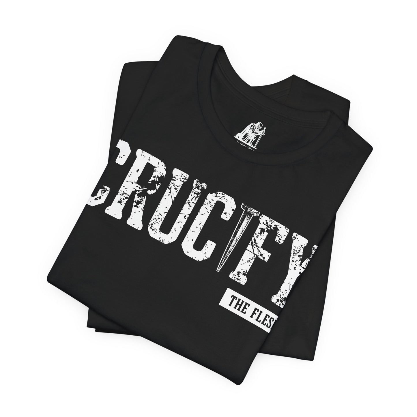 Crucify Tee — Distressed 'CRUCIFY' Graphic Short Sleeve Shirt
