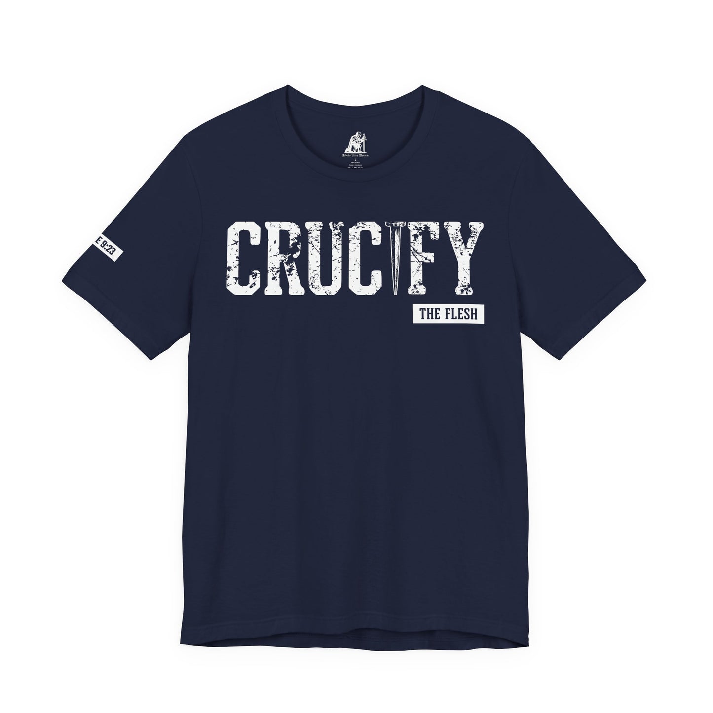Crucify Tee — Distressed 'CRUCIFY' Graphic Short Sleeve Shirt