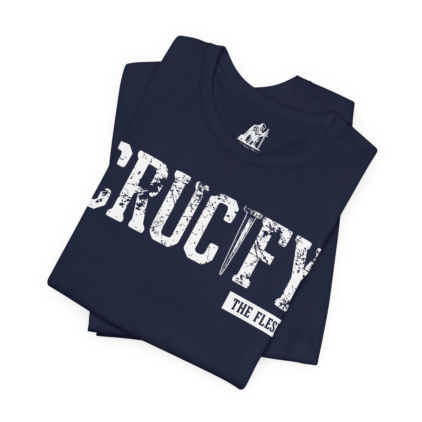 Crucify Tee — Distressed 'CRUCIFY' Graphic Short Sleeve Shirt