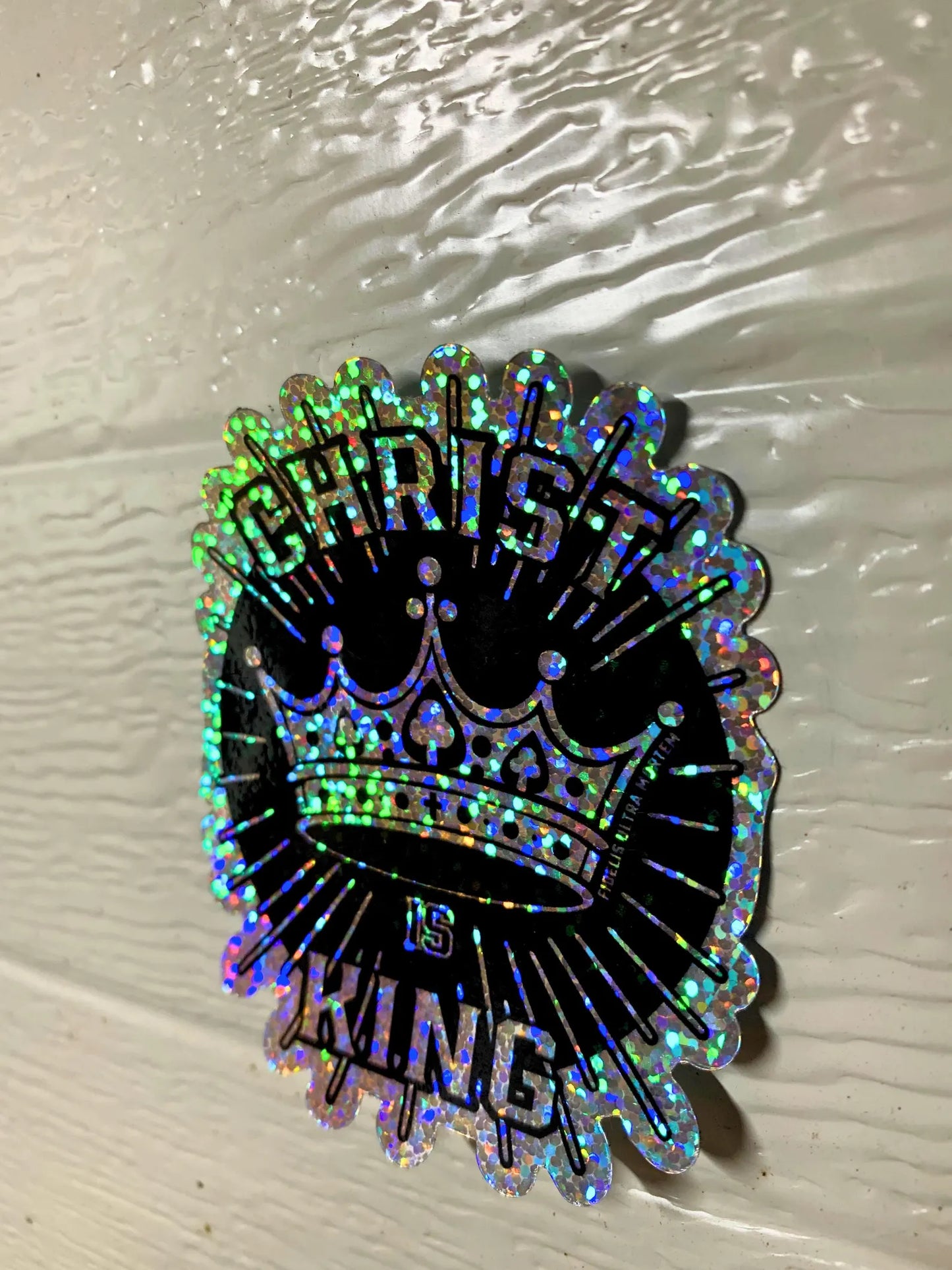 Christ Is King Holographic Sticker • Waterproof Vinyl Decal